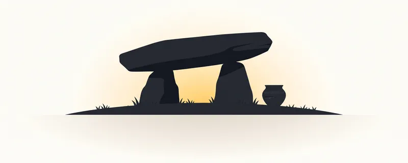 선사·고조선 시대 배너 – 고인돌 실루엣